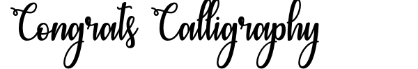 Congrats Calligraphy font preview